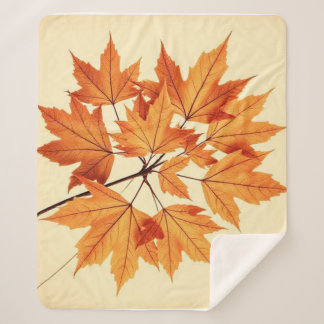 Couverture Sherpa Minimalist Maple Leaves Art – Botanical Print