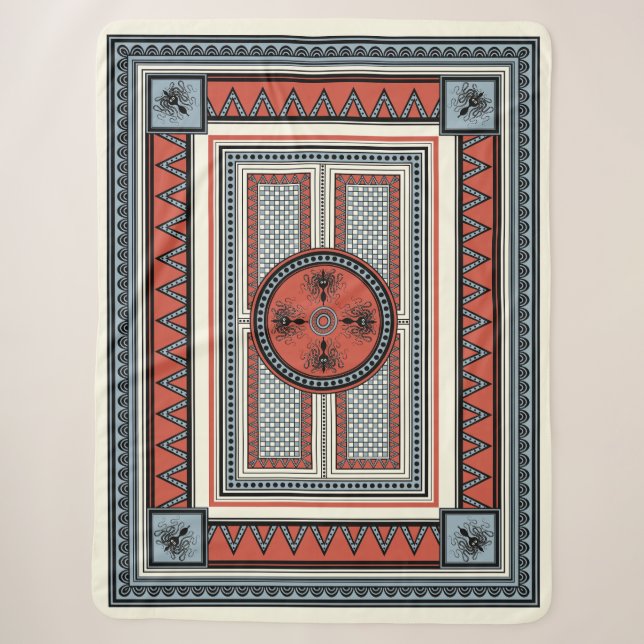 Couverture Sherpa Minos' Hearth: Minoan Palace Sherpa Blanket (Devant)