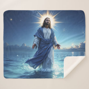 Couverture Sherpa Miracle de Jésus Christ paix spirituelle de l'océa
