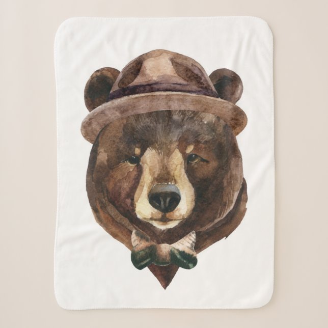Couverture Sherpa Mode d'ours d'aquarelle (Devant)