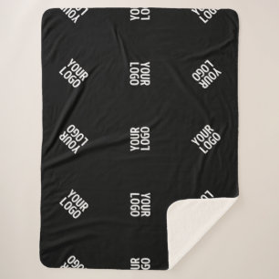 Couverture Sherpa Modèle de Motif Logo moderne unique Black