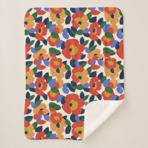 Couverture Sherpa Modèle floral Abstrait en gras
