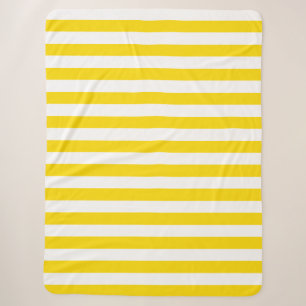 Couverture Sherpa Modèle personnalisé moderne blanc rayé jaune Grand