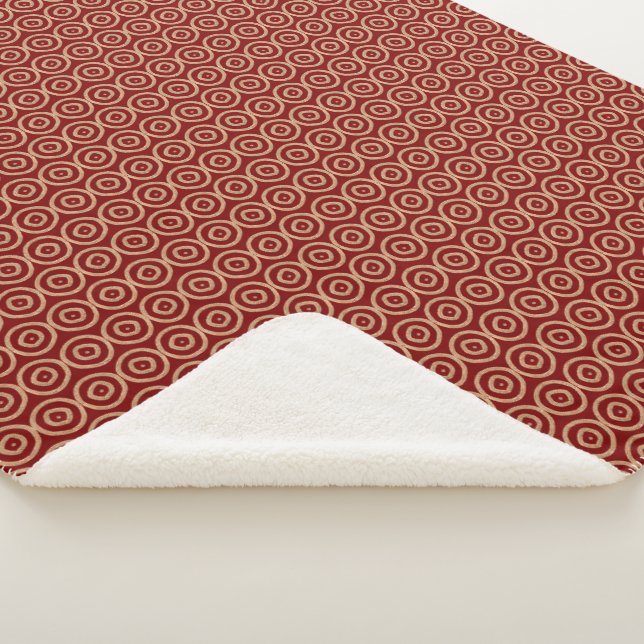Couverture Sherpa Modèle rouge tiré par la main africain ethnique (3/4)