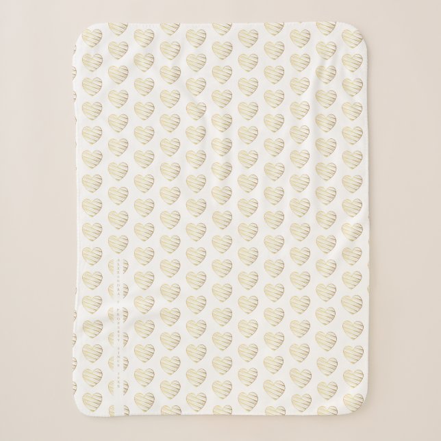Couverture Sherpa Modern Golden effect Elegant Heart (Devant)