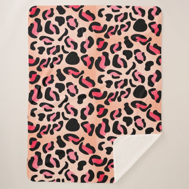 Couverture Sherpa Modern Leopard Pattern Animal Print (Devant)