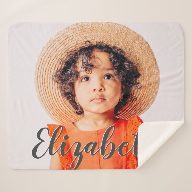 Couverture Sherpa Modern Simple Script Ajouter votre nom et photo (Devant (Horizontal))