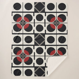 Couverture Sherpa Moderne Abstrait Géométrique Avec Cercles