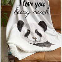 Moderne Je T'Aime Beary Beaucoup Panda Noir Et Bla
