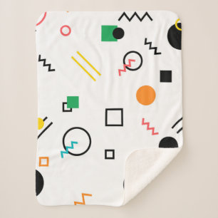 Couverture Sherpa Moderne, ludique, cool, tendance, Memphis géométri