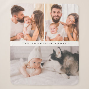 Couverture Sherpa Moderne Multi Photo Personnalisé Simple Famille Fa