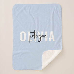 Couverture Sherpa Moderne Personnalisé Cute Pastel Blue