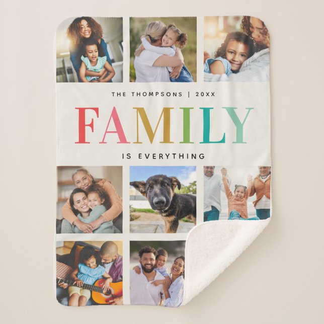 Couverture Sherpa Moderne Rainbow Family est tout Photo Collage (Devant)
