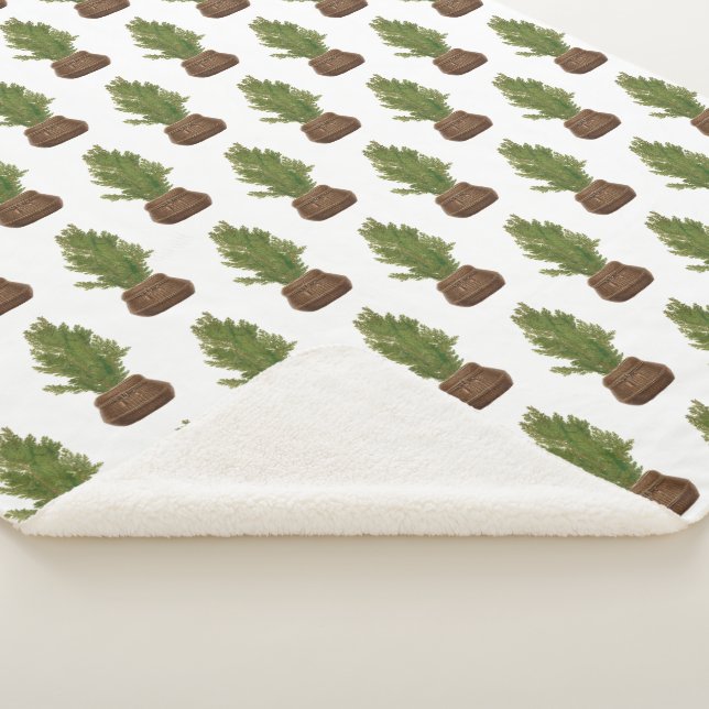 Couverture Sherpa Moderne Russe Aquarelle Noël Arbre de Noël (3/4)