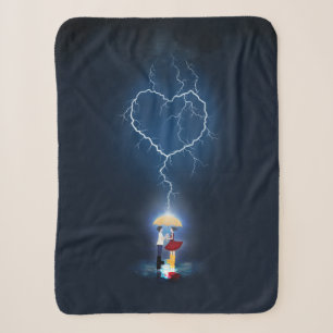 Couverture Sherpa Moment romantique "Lovestruck" sous un parapluie