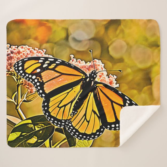 Couverture Sherpa  Monarch Butterfly Garden Art (Devant (Horizontal))
