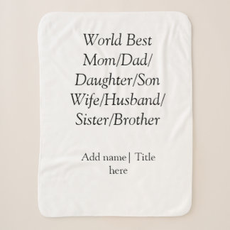 Couverture Sherpa Monde meilleur maman mari femme papa fille fils