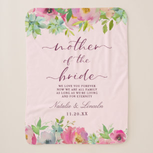 Couverture Sherpa Monnaie chic florissante et Mère blush de la marié