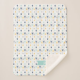 Couverture Sherpa Monogramme à la mode de flèches