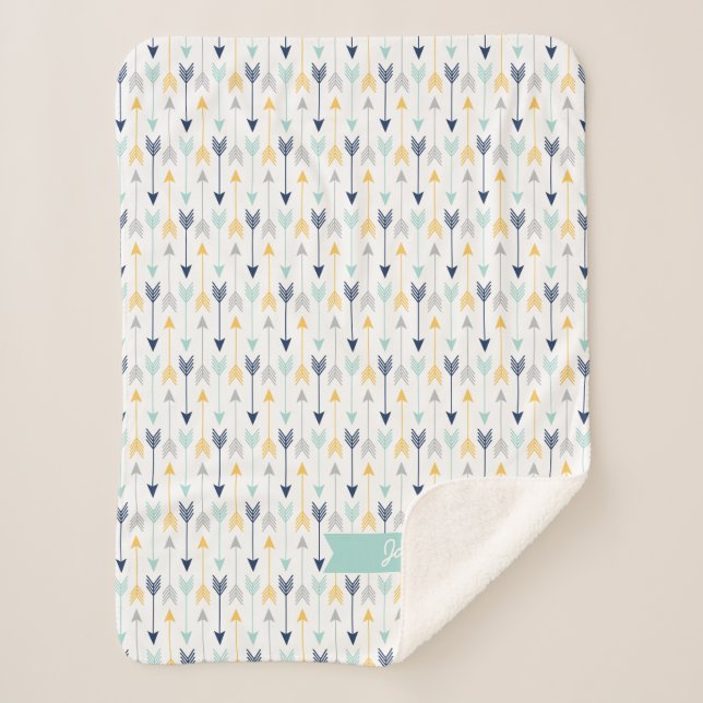 Couverture Sherpa Monogramme à la mode de flèches (Devant)