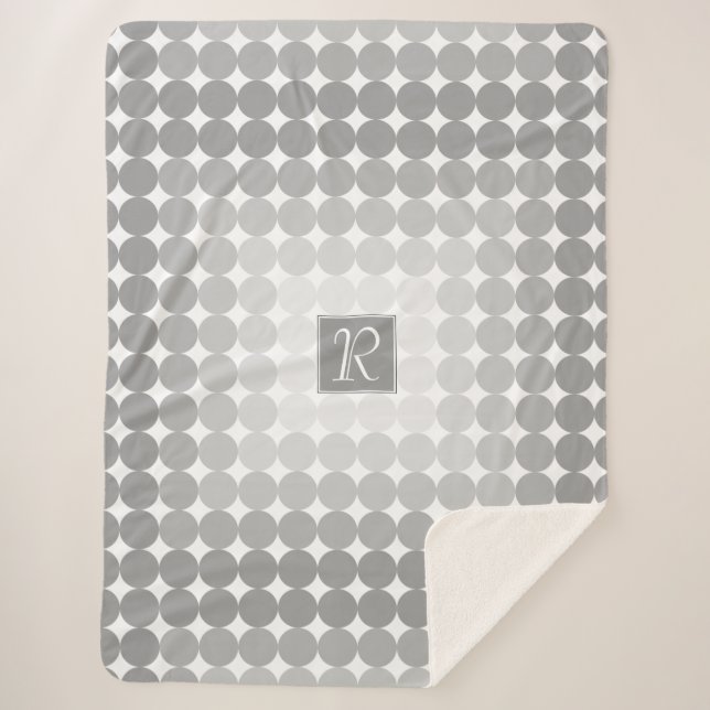 Couverture Sherpa Monogramme des cercles gris modernes (Devant)