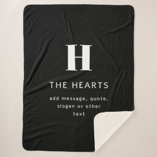 Couverture Sherpa Monogramme moderne modifiable Nom et message   Noi
