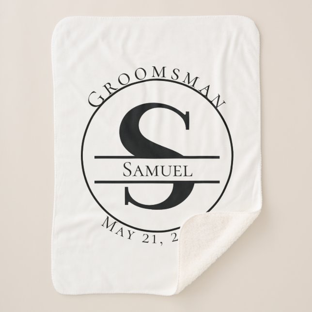 Couverture Sherpa Monogramme personnalisé (Devant)