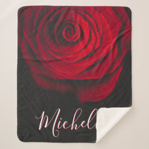 Couverture Sherpa Monographie personnalisée rouge rose vintage photo
