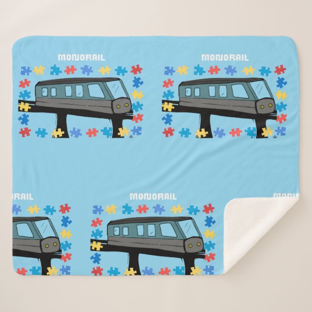 Couverture Sherpa Monorail train car coaster autism puzzle  (Devant (Horizontal))