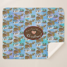Couverture Sherpa Moose de Noël