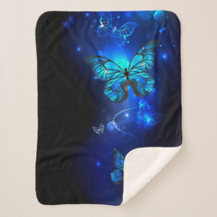 Couverture Sherpa Morpho Butterfly in the Dark Background