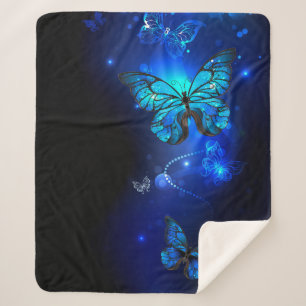 Couverture Sherpa Morpho Butterfly in the Dark Background