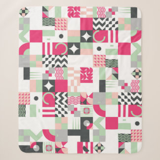 Couverture Sherpa Mosaïque géométrique contemporaine sans couture mo