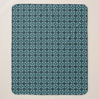 Couverture Sherpa Mosaïque Lanterne Saphir