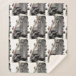 Couverture Sherpa Moteur de train Moyenne Sherpa Blanche