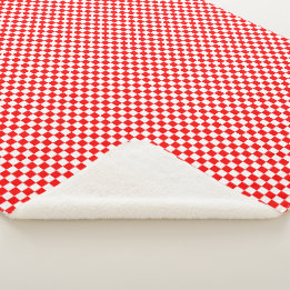 Couverture Sherpa Motif À damiers croate rouge blanc