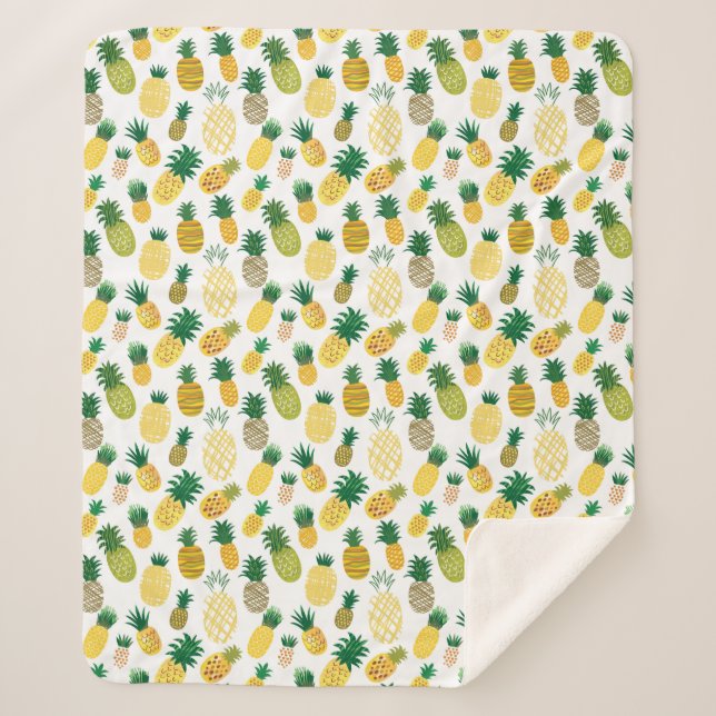 Couverture Sherpa Motif à la mode d'ananas (Devant)