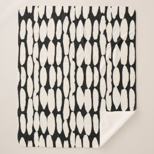 Couverture Sherpa Motif à points noirs blancs. shibori cercle sans s