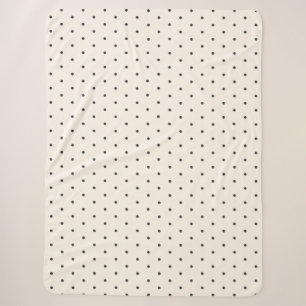Couverture Sherpa Motif à pois ivoire noir et blanc Rétro