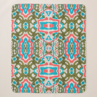 Couverture Sherpa Motif Abstrait ethnique Ikat. Motif du chaman. Pen