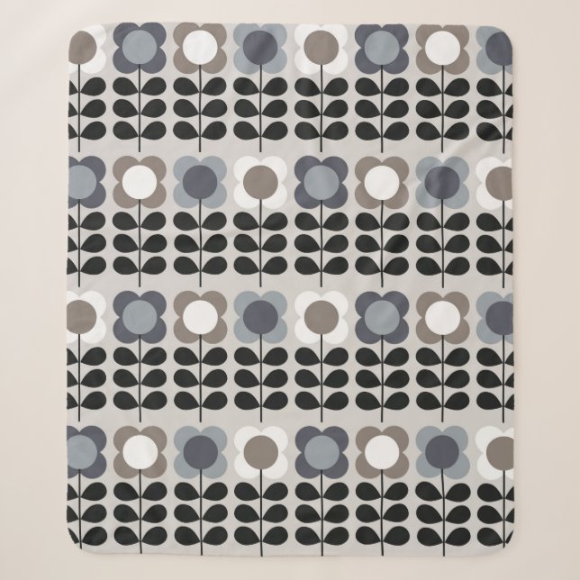 Couverture Sherpa motif Abstrait fleuri sans couture. Style nordique (Devant)