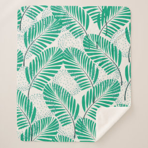 Couverture Sherpa Motif abstrait floral sans joint sur blanc
