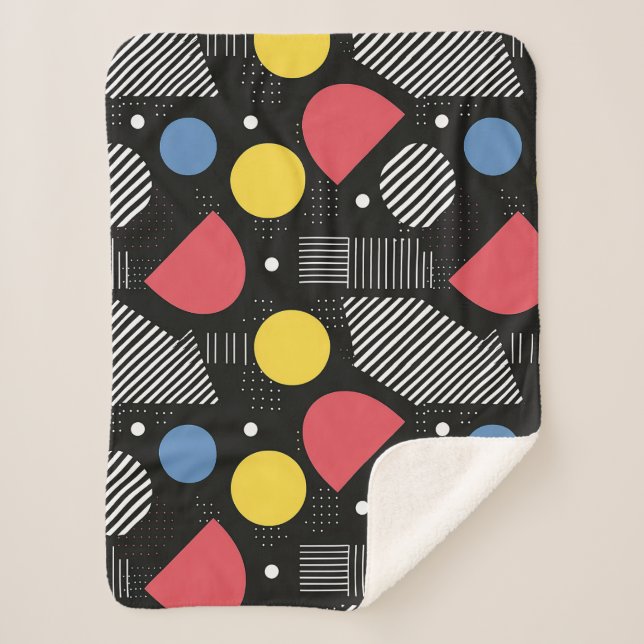 Couverture Sherpa Motif Abstrait géométrique (Devant)