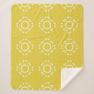 Couverture Sherpa motif Abstrait transparent de couleur jaune