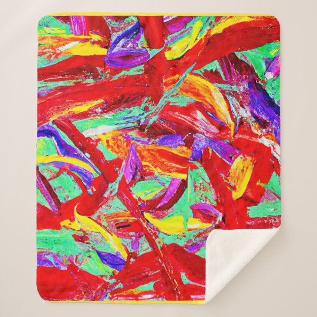 Couverture Sherpa Motif Abstrait vif (Devant)