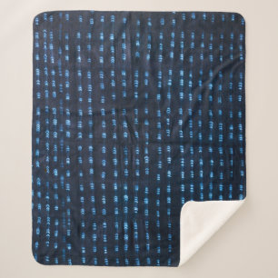 Couverture Sherpa Motif africain (Mali) Indigo  