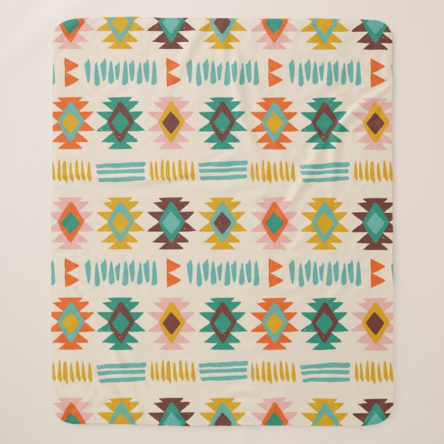 Couverture Sherpa Motif amérindien Navajo (Devant)