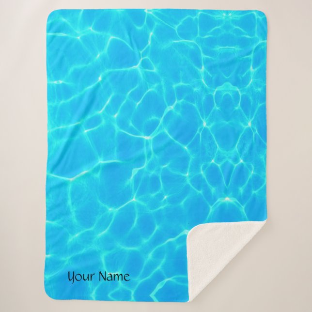Couverture Sherpa Motif Aqua Avec Réflexion Vagues (Devant)