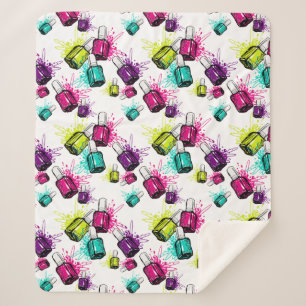 Couverture Sherpa Motif au néon de vernis à ongles