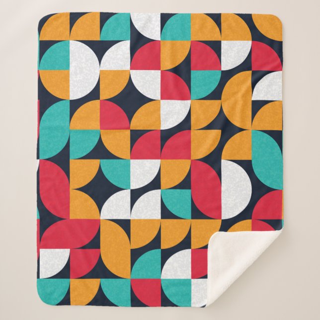 Couverture Sherpa Motif avec triangles de couleur aléatoire Générati (Devant)